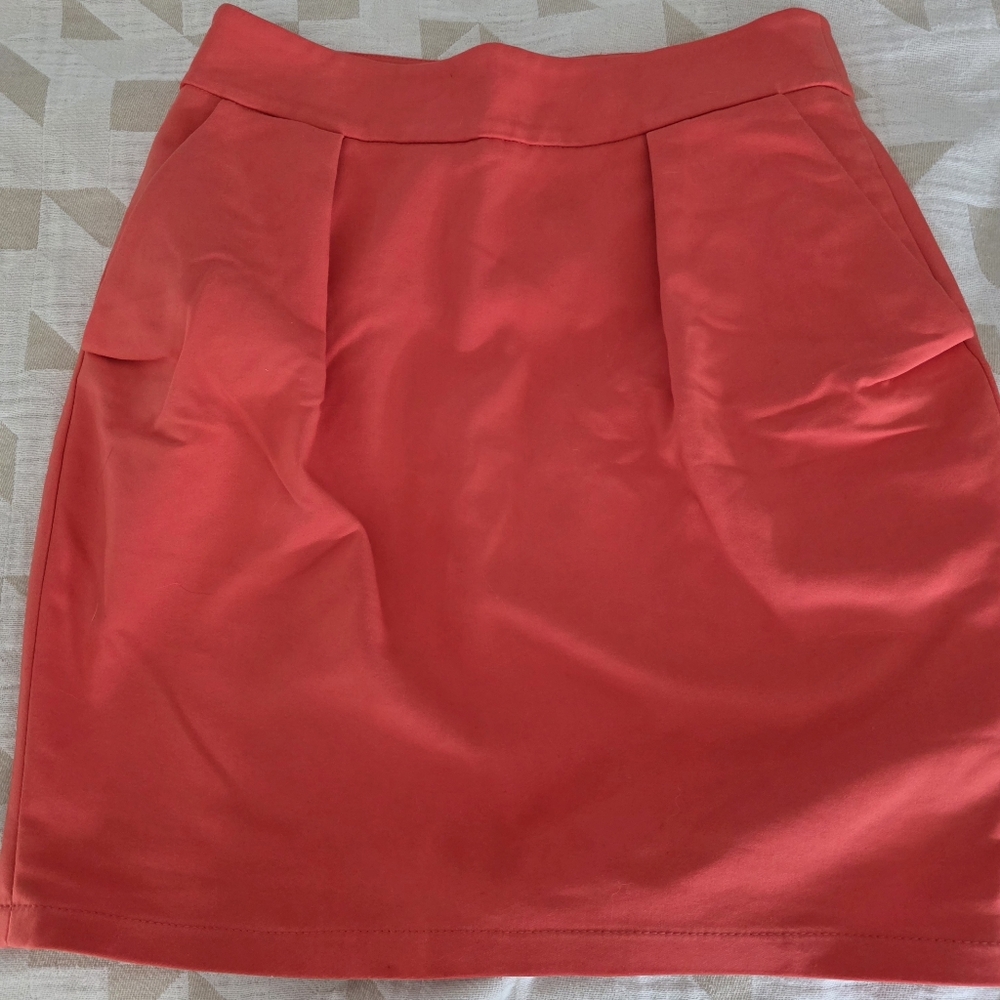 Zara Vibrant Coral Mini Skirt